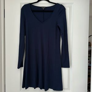 V-neck Long Sleeve T-shirt Dress